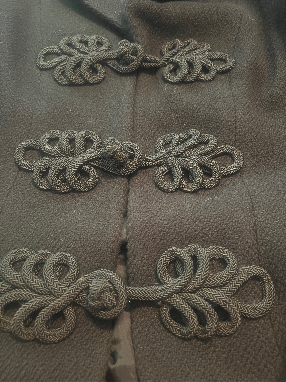 Vintage Ralph Lauren Black Mandarin Collar frog closure Jacket - Picture 4 of 7